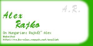 alex rajko business card